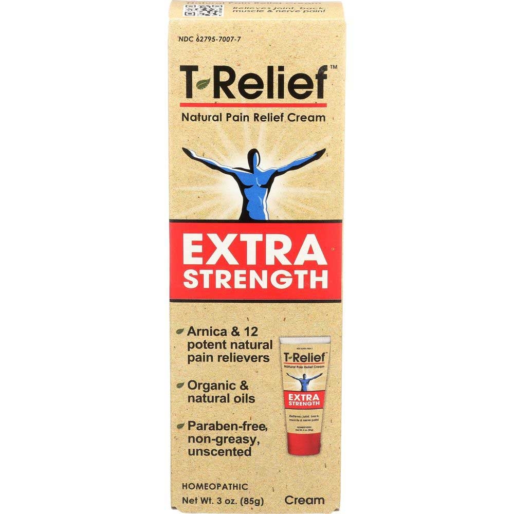 T Relief Extra Strength Natural Pain Relief Cream, 3 Ounce