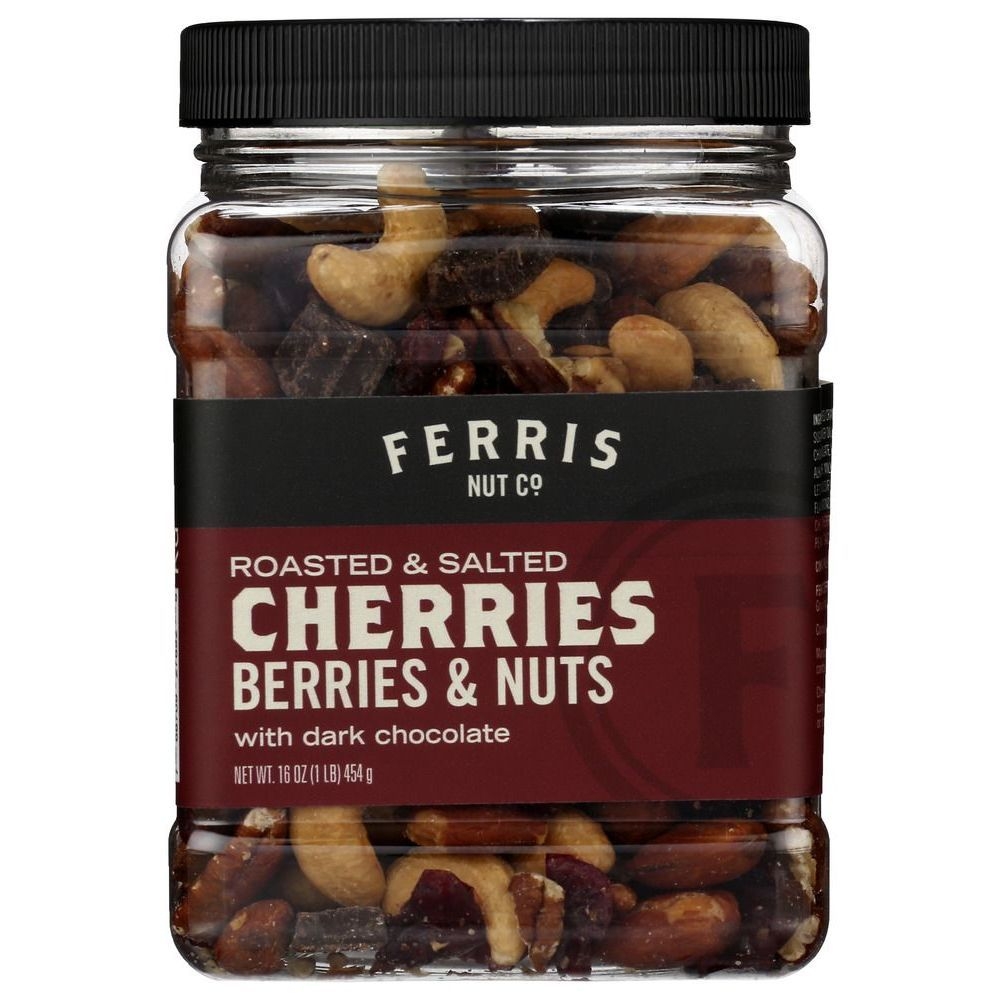 Ferris Coffee and Nut Roasted Salted Cherries Berries and Nuts Mix, 16 Ounce -- 12 per case