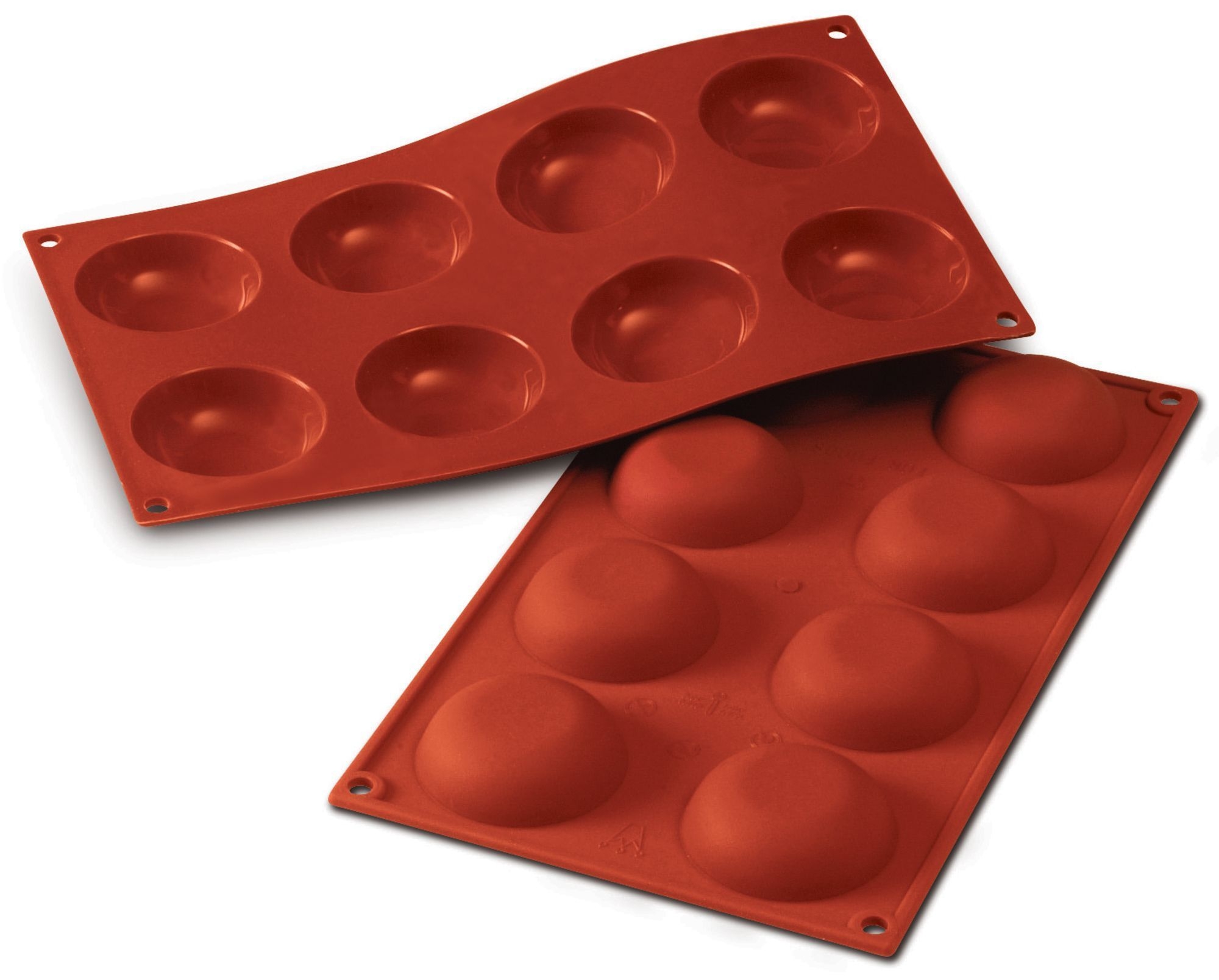 Silikomart SiliconFlex Alimentary Silicone 8 Cavities Krapfen Mold, 2.36 inch Diameter x 0.78 inch Height Cavity