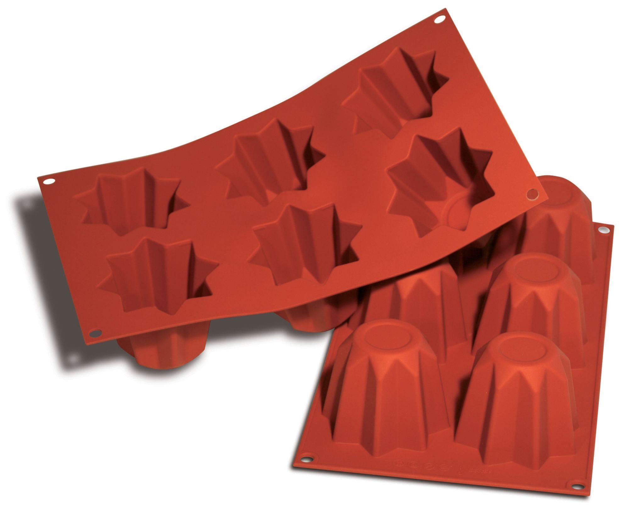 Silikomart SiliconFlex Alimentary Silicone 6 Cavities Pandorino Mold, 2.95 inch Length x 2.95 inch Width x 2.36 inch Height