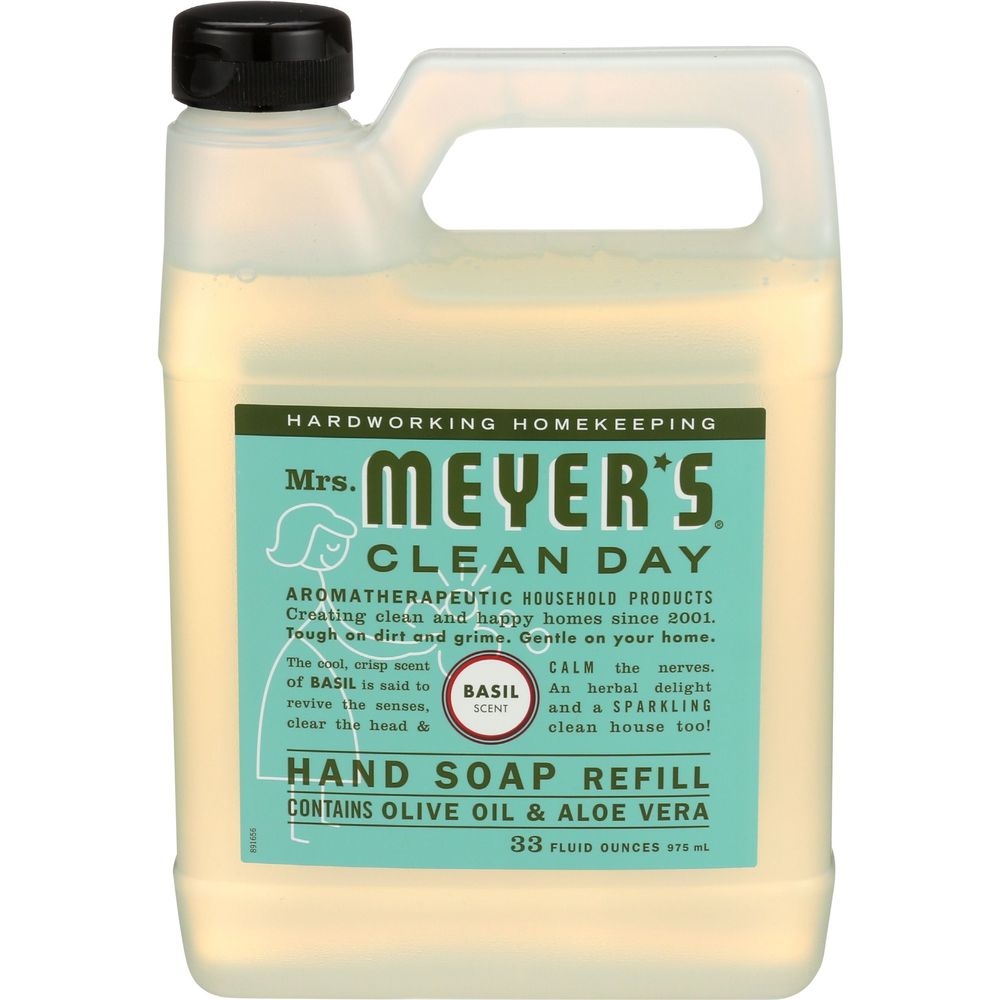 Mrs Meyers Basil Scent Liquid Hand Soap, 33 Ounce -- 3 per case