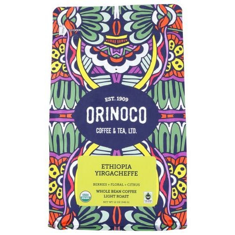 Orinoco Ethiopia Yirgacheffe Light Roast Whole Bean Coffee, 12 Ounce -- 6 per case