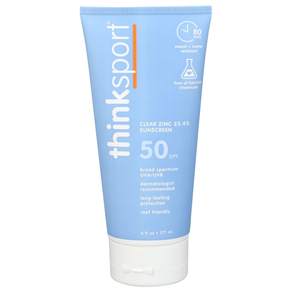 Thinksport SPF 50 Clear Zinc Sunscreen, 6 Fluid Ounce
