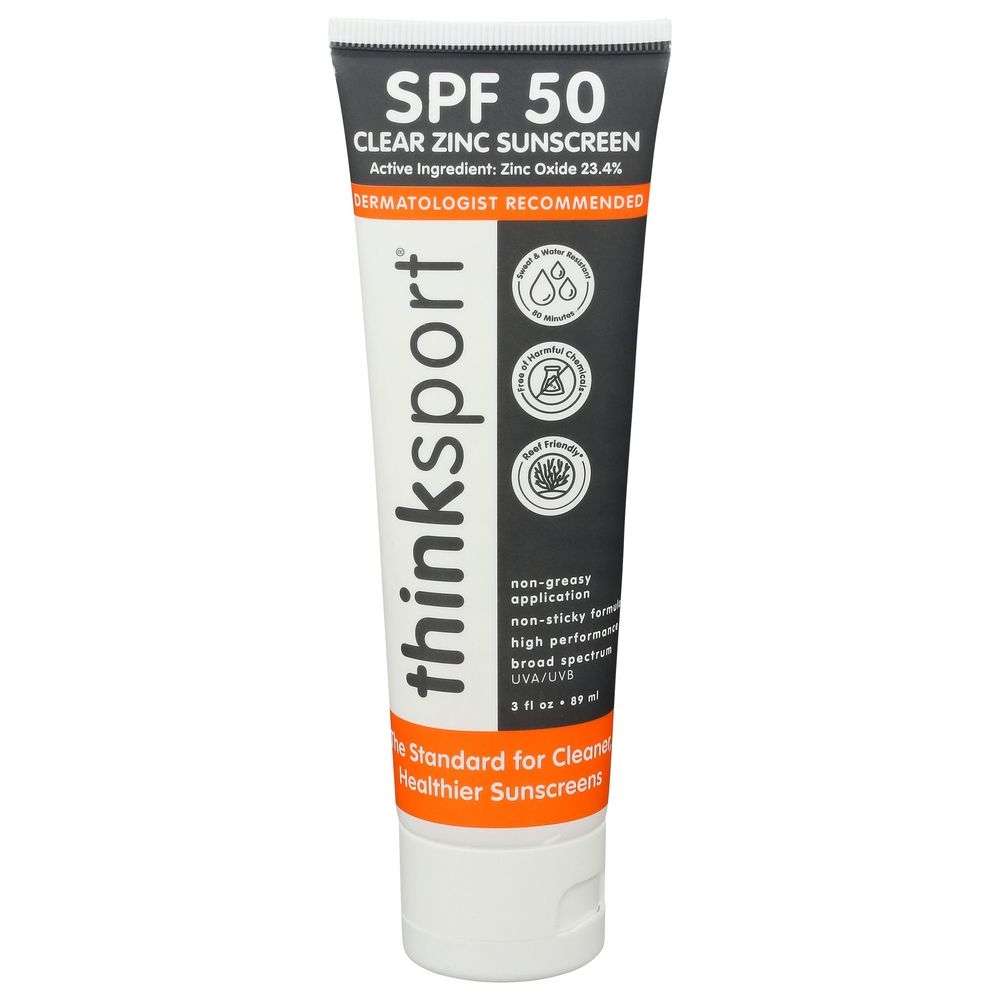 Thinksport SPF 50 Clear Zinc Sunscreen, 3 Fluid Ounce