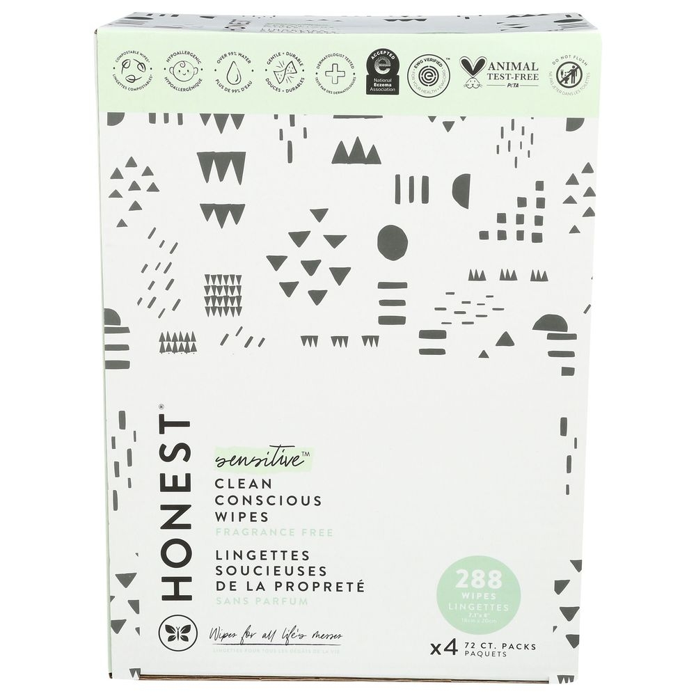 Honest Pattern Play Wipes, 288 count