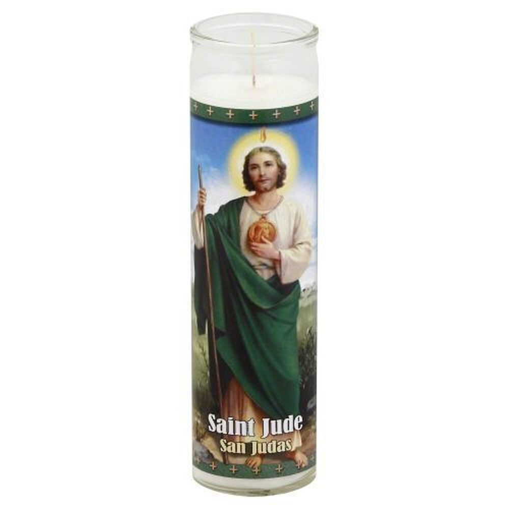 St. Jude San Judas White Candle -- 12 per case