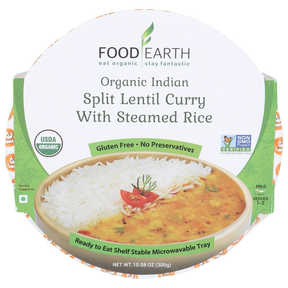 Food Earth Organic Indian Split Lentil Curry with Steamed Rice, 10.58 Ounce -- 6 per case