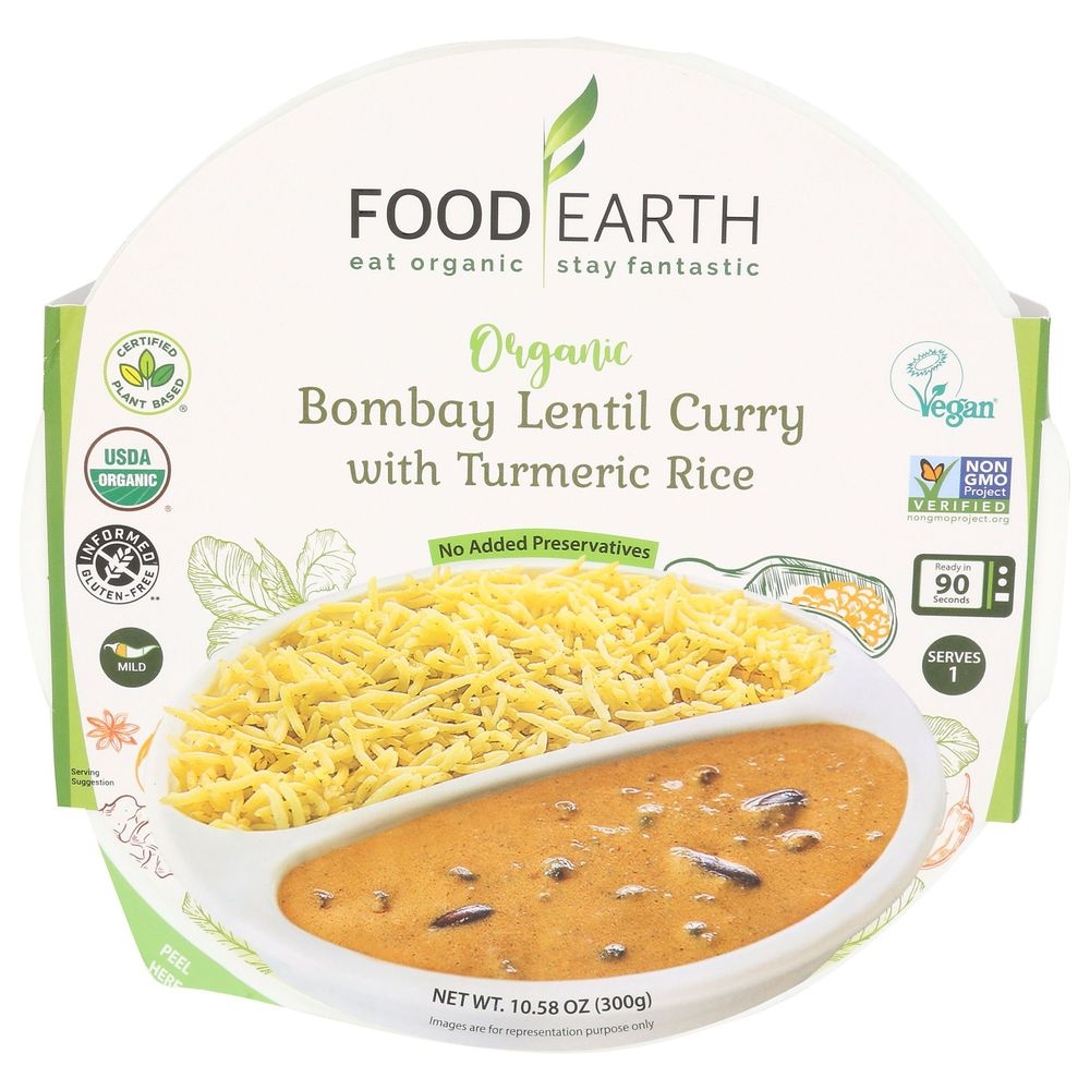 Food Earth Organic Bombay Lentil Curry with Turmeric Rice, 10.58 Ounce -- 6 per case