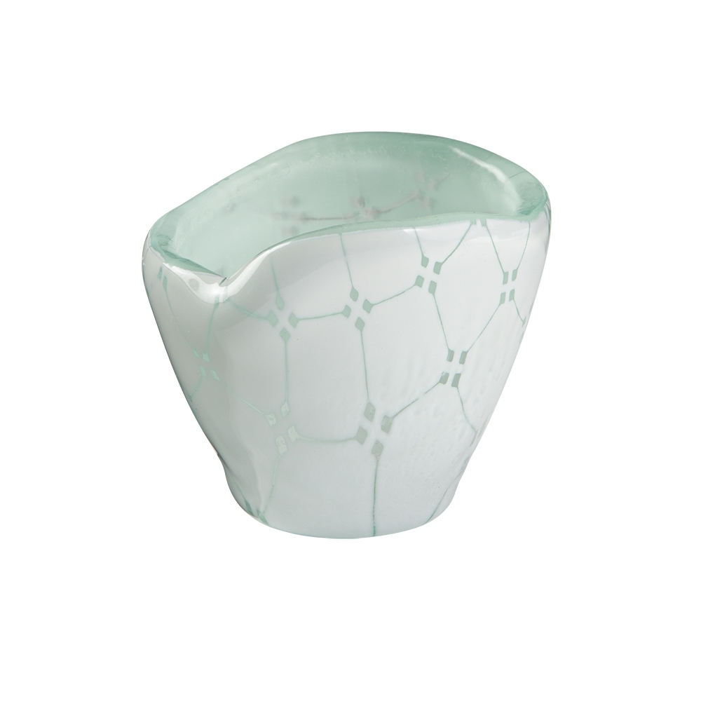 Rosseto Kalderon Zenit White Mini Round Deep Narrow Handmade Glass Bowl, set of 12