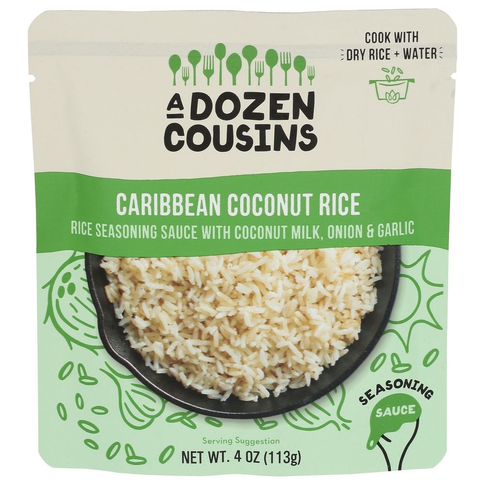 A Dozen Cousins Caribbean Coconut Rice Seasoning Sauce, 4 Fluid Ounce -- 10 per case