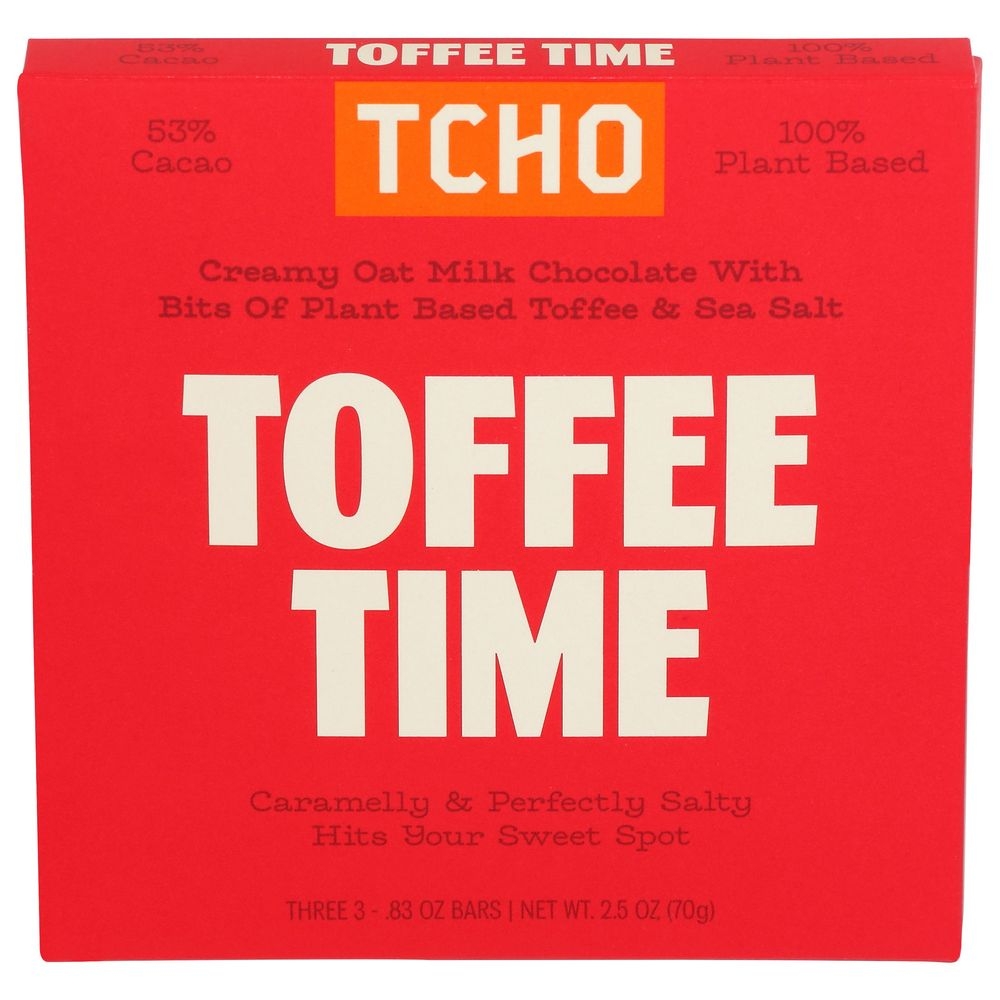 Tcho Organic Toffee Time Chocolate Bar, 2.5 Ounce -- 10 per case
