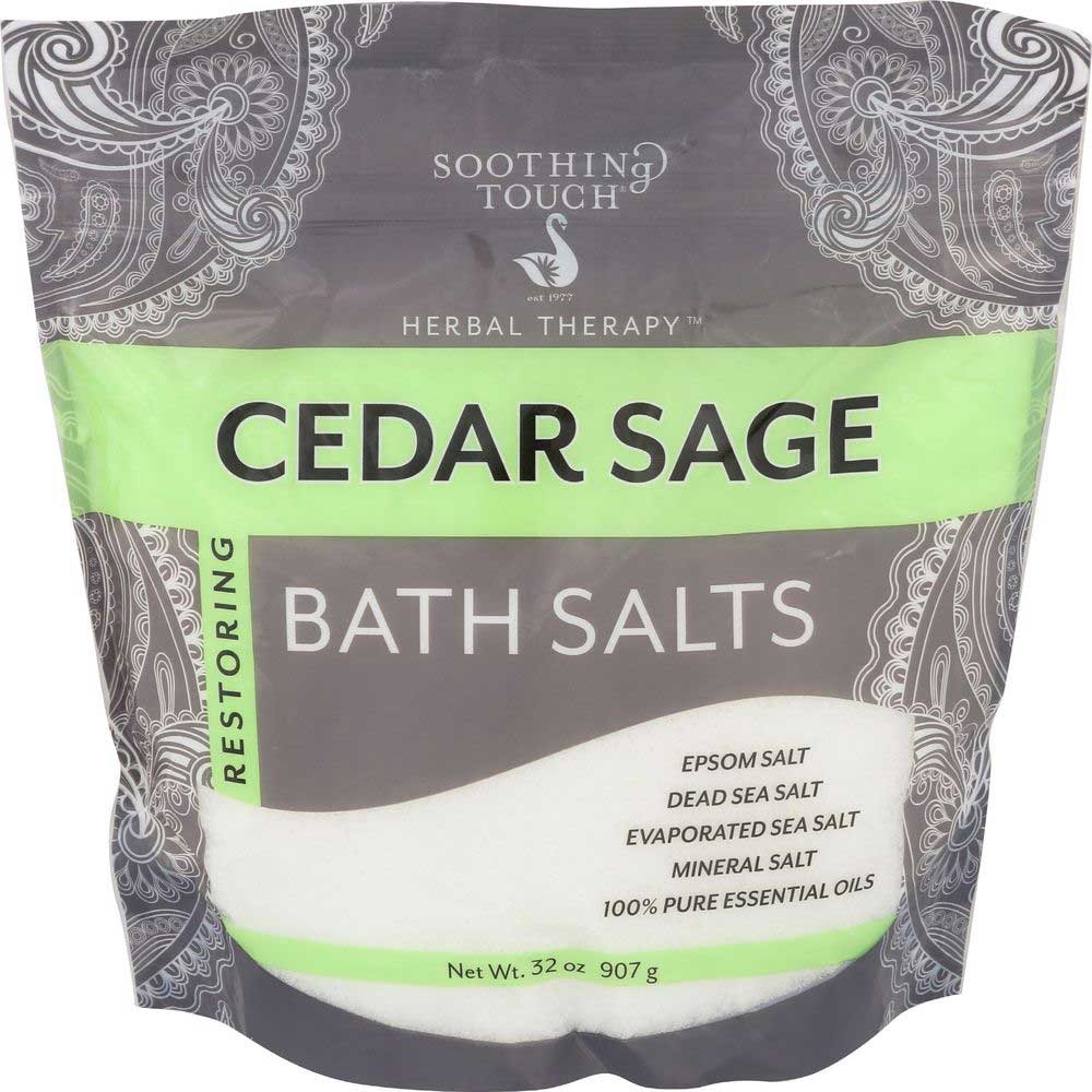 Soothing Touch Cedar Sage Bath Salt, 32 Ounce
