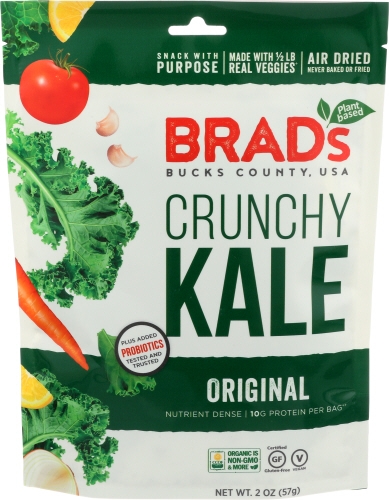 Brads Raw Probiotic Original Crunchy Kale, 2 Ounce -- 12 per case