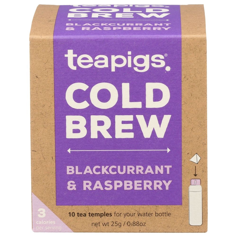 Teapigs Blackcurrant and Raspberry Cold Brew Tea, 10 count -- 6 per case