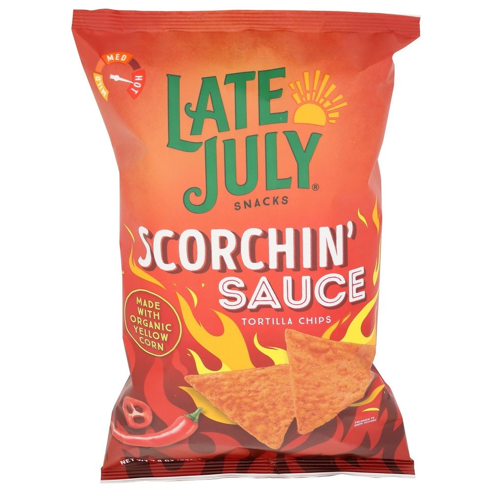 Late July Scorchin' Sauce Corn Tortilla Chips, 7.8 Ounce -- 12 per case