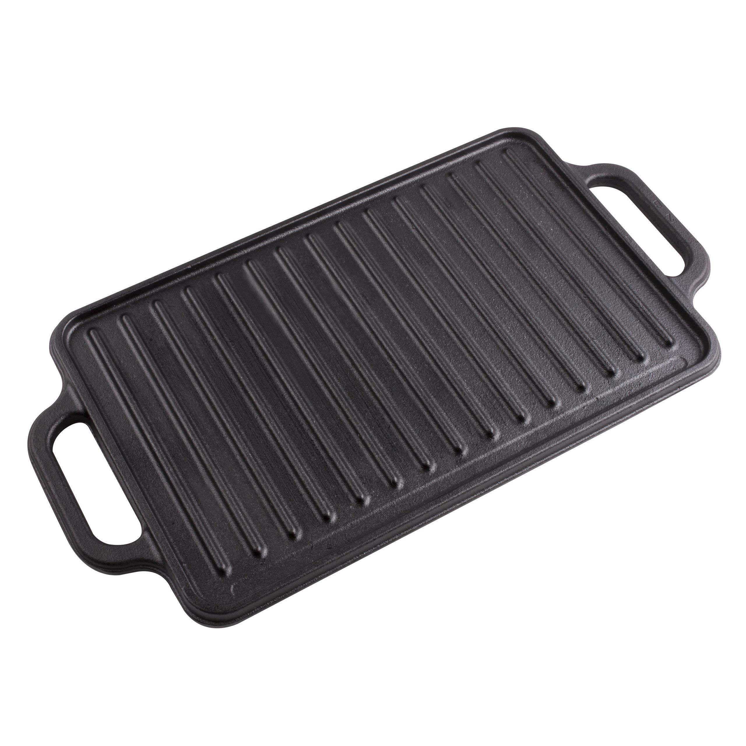 Victoria Reversible Rectangular Cast Iron Griddle, 12.5 x 7.5 inch -- 4 per case