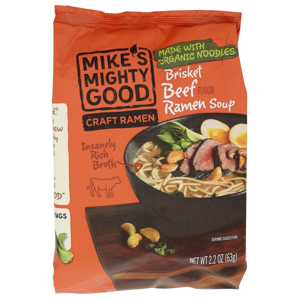 Mikes Mighty Good Brisket Beef Ramen Soup, 2.2 Ounce -- 7 per case
