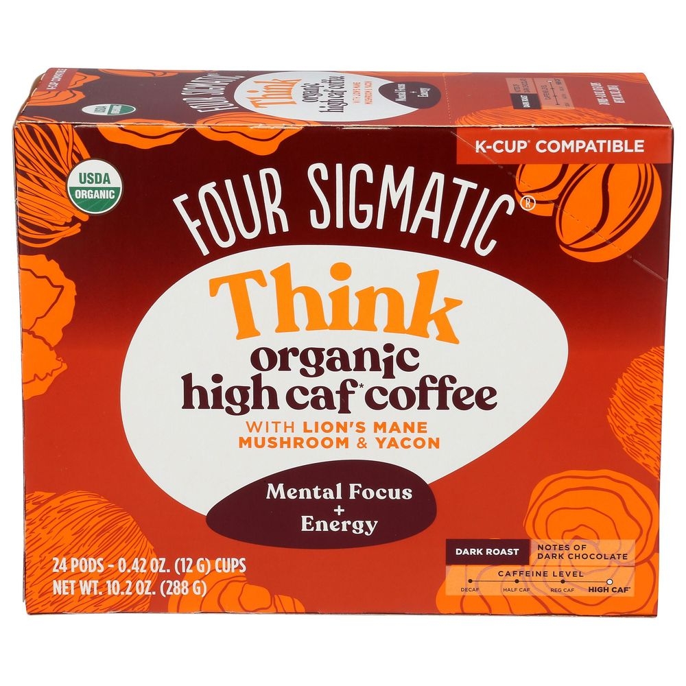 Four Sigmatic Organic High Caf Coffee Pod, 10.2 Ounce -- 4 per case