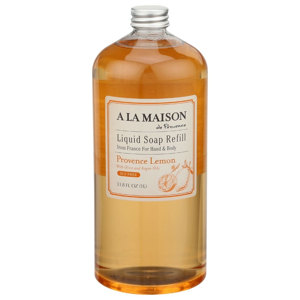 A La Maison Provence Lemon Liquid Soap Refill, 33.8 Fluid Ounce