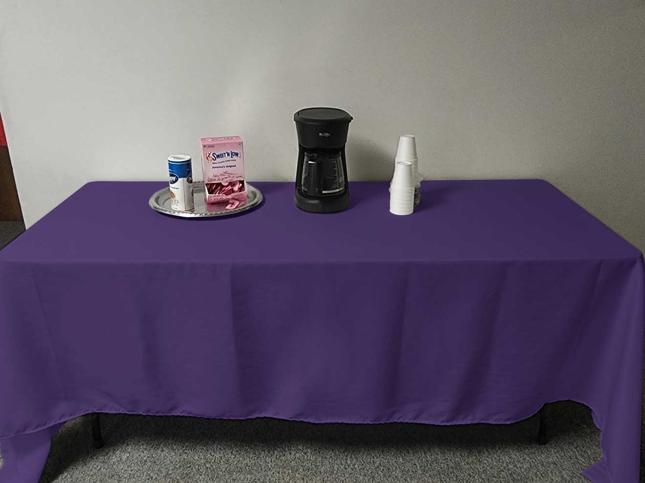 Intedge Purple Poly/Cotton Tablecloth, 54 x 114 inch 