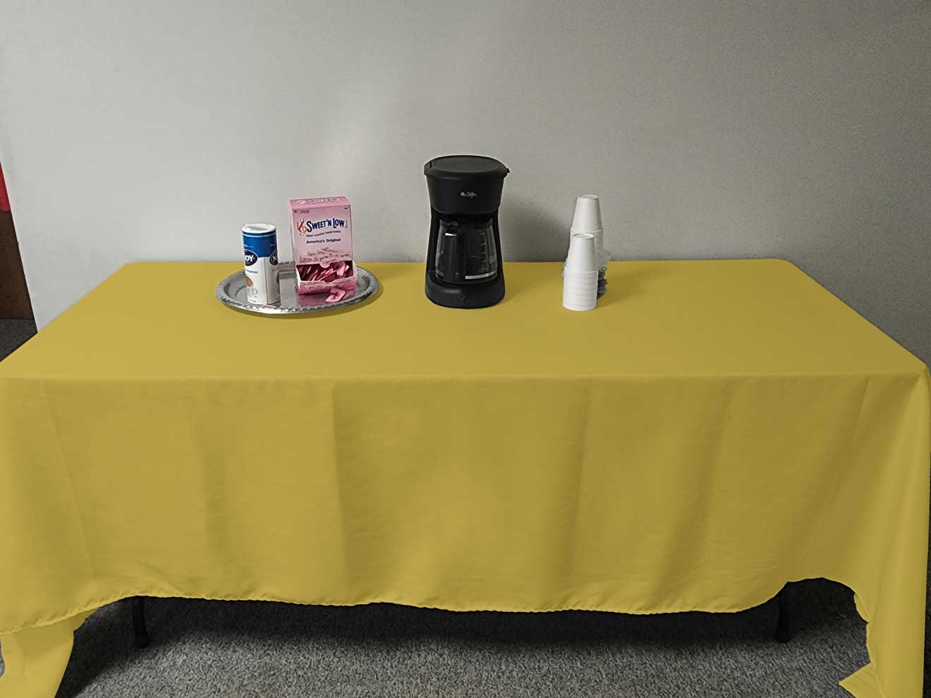 Intedge Yellow Poly/Cotton Tablecloth, 54 x 114 inch 