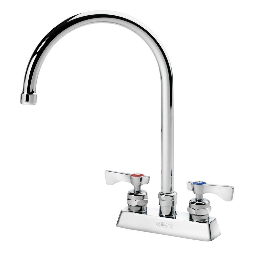 Krowne Royal Series 4 inch Center Deck Mount Faucet with 8.5 inch Wide Gooseneck Spout