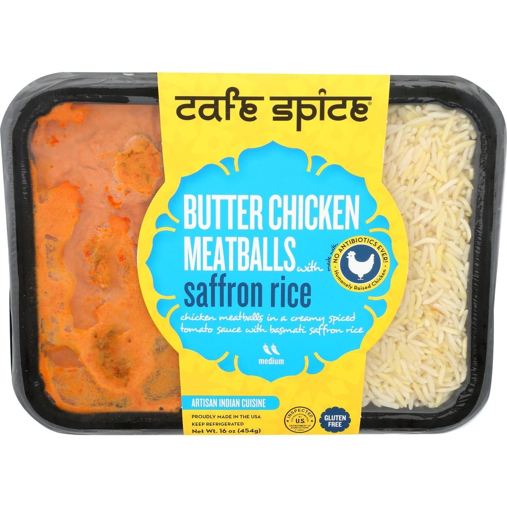 Cafe Spice Butter Chicken Meatballs with Saffron Rice, 16 Ounce -- 6 per case