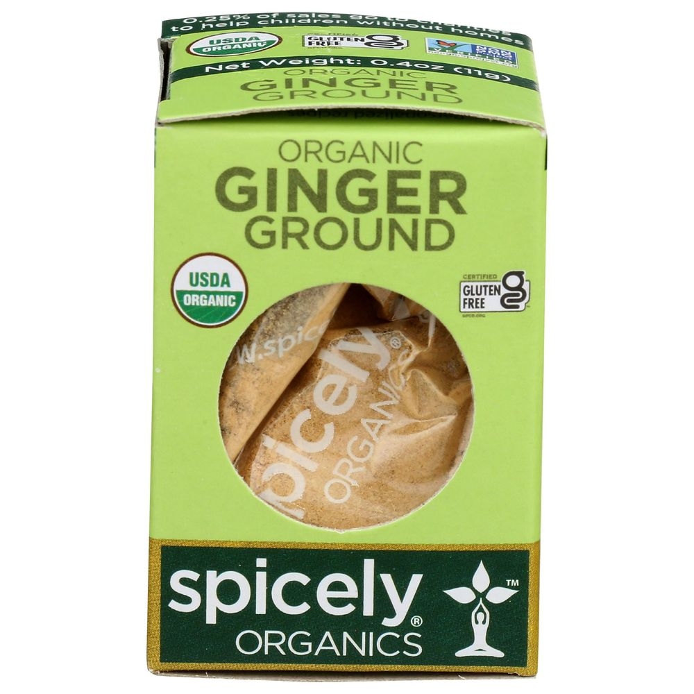 Spicely Organics Ground Ginger, 0.4 Ounce Box -- 6 per case