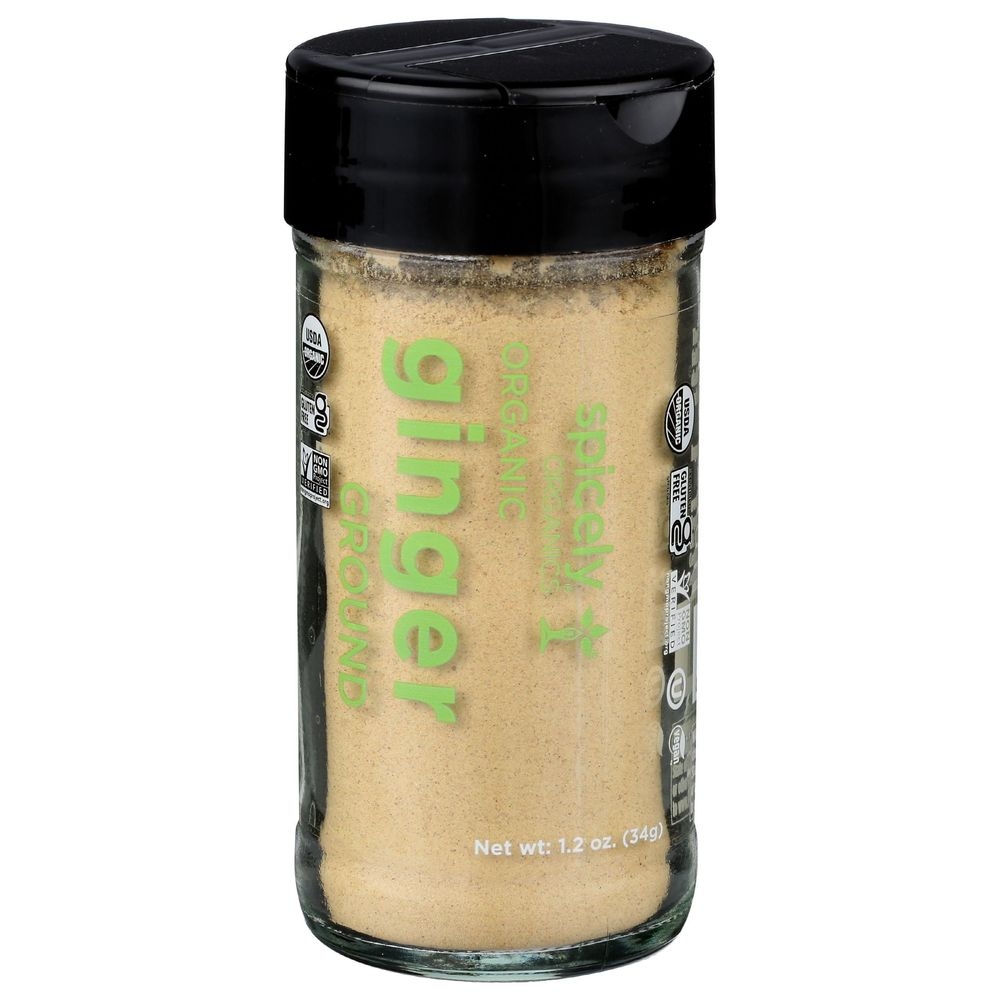 Spicely Organics Ground Ginger, 1.2 Ounce Glass Jar -- 3 per case