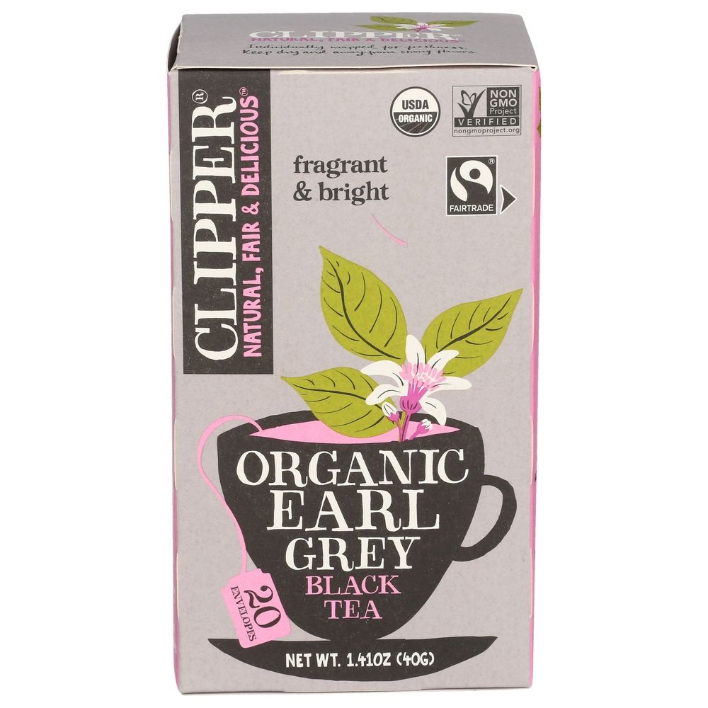Clipper Organic Earl Grey Black Tea, 20 tea bags -- 6 per case