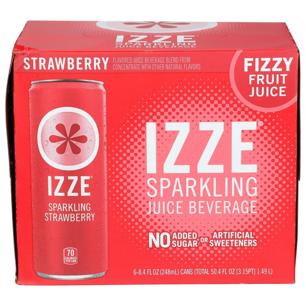 Izze Strawberry Sparkling Juice, 8.4 Fluid Ounce -- 24 per case