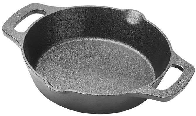 Winco FireIron Pre-Seasoned Cast Iron Skillet with Dual Loop Handles, 8 inch Dia -- 6 per case