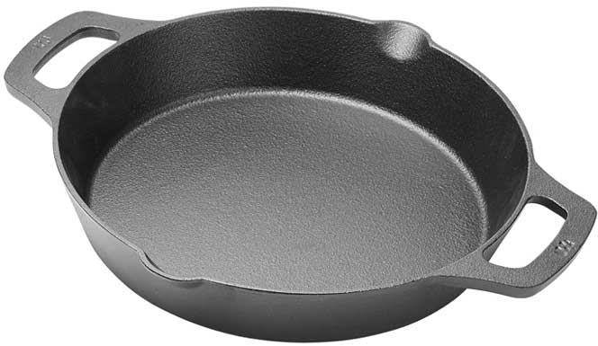 Winco FireIron Pre-Seasoned Cast Iron Skillet with Dual Loop Handle, 10 inch Dia -- 4 per case
