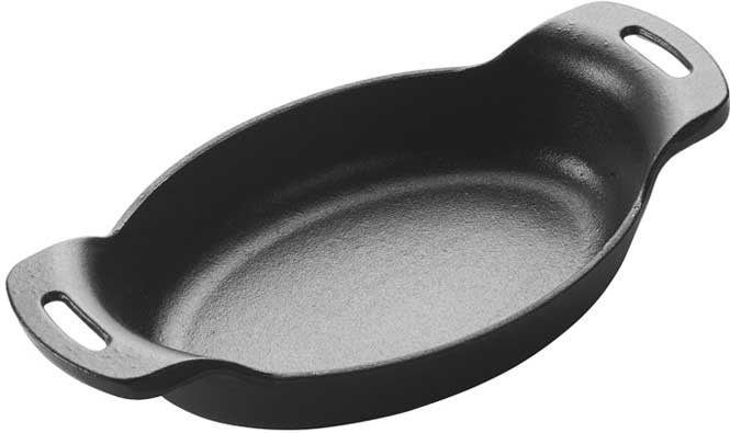Winco FireIron Oval Enamel Finish Mini Cast Iron Server, 16 Ounce -- 6 per case