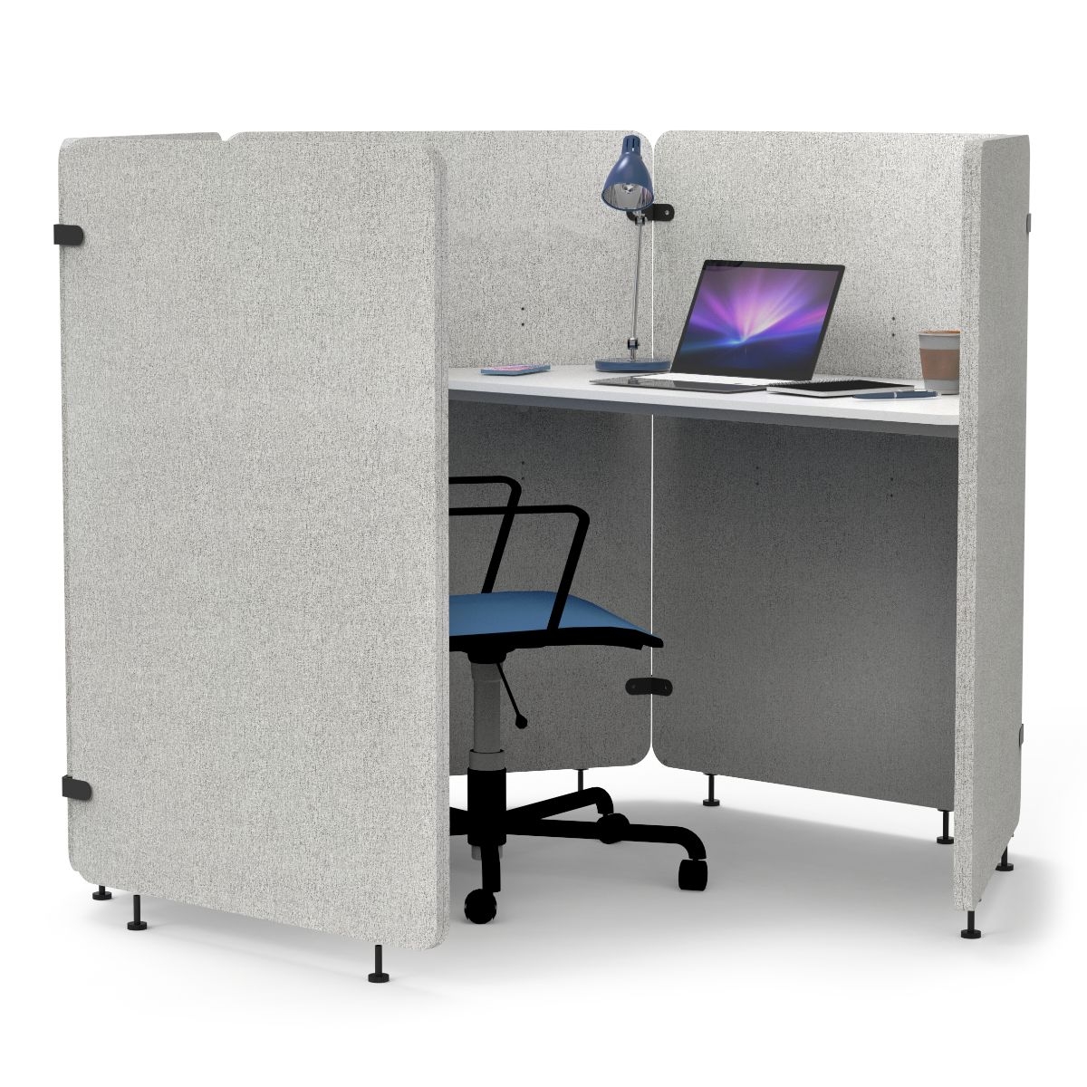 Luxor Reclaim 5-Panel Acoustic Work Pod, 73 x 64 x 54.5 inch