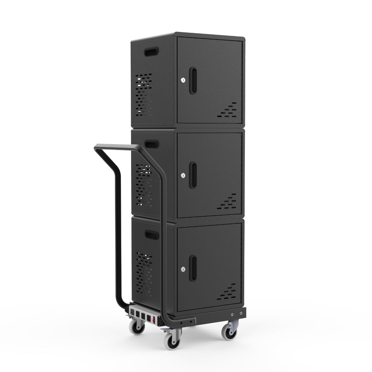 Luxor Black 30-Device Modular Charging Cart, 21.25 x 15.5 x 56.25 inch