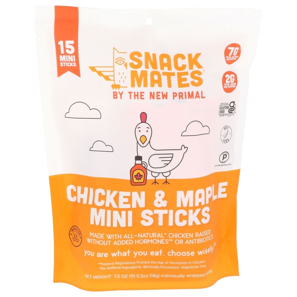 The New Primal Chicken and Maple Mini Meat Stick, 7.5 Ounce -- 6 per case