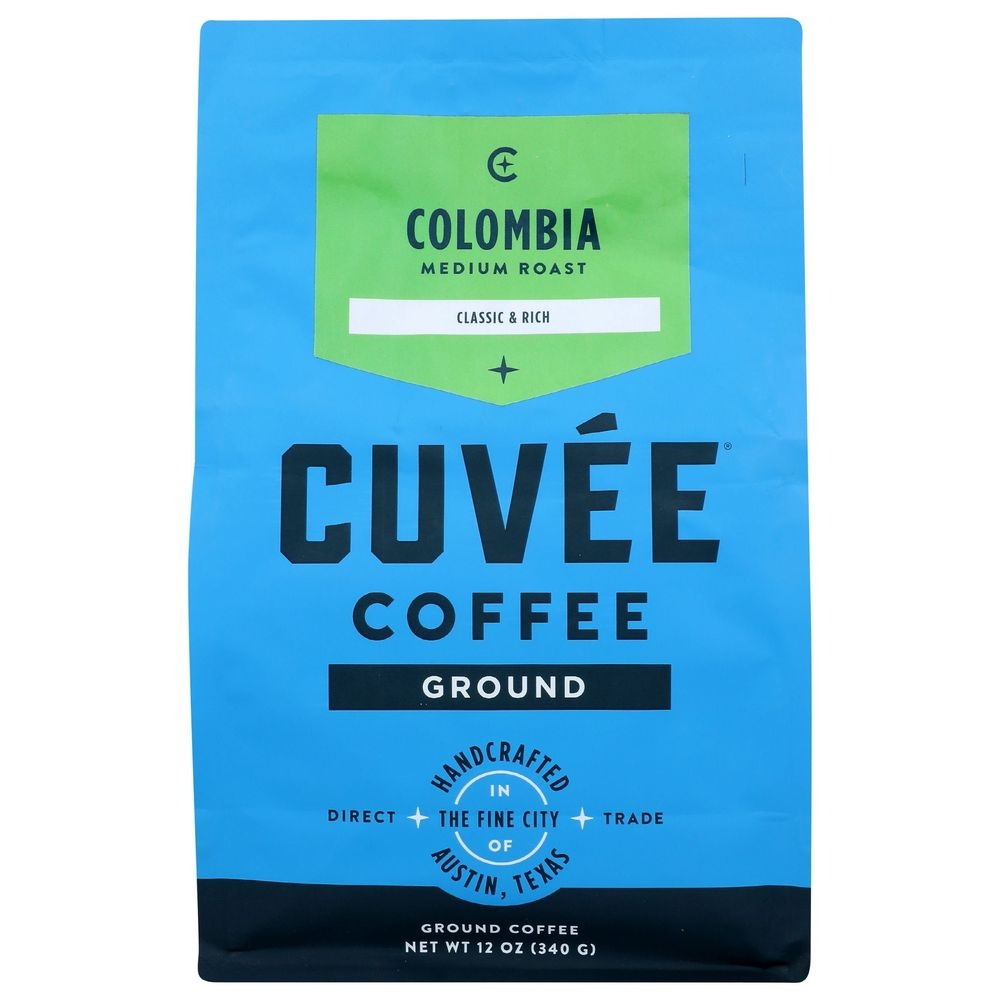 Cuvee Coffee Colombia Medium Roast Ground Coffee, 12 Ounce -- 6 per case