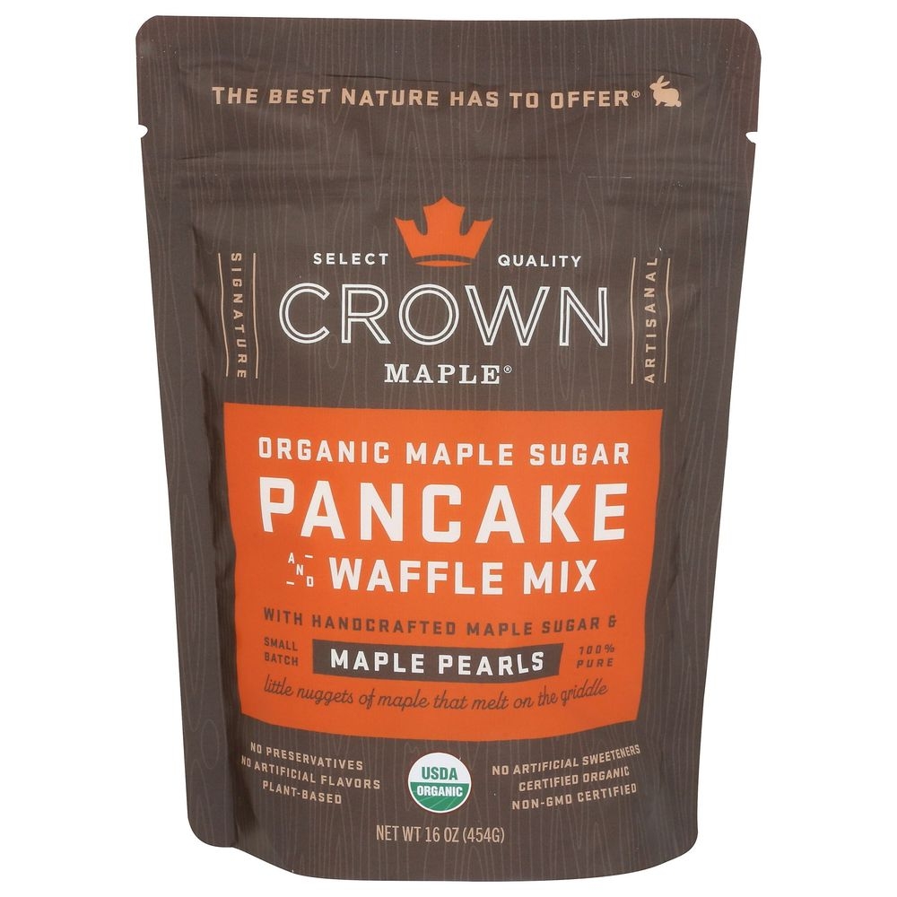 Crown Maple Organic Maple Sugar Pancake and Waffle Mix, 16 Ounce -- 6 per case