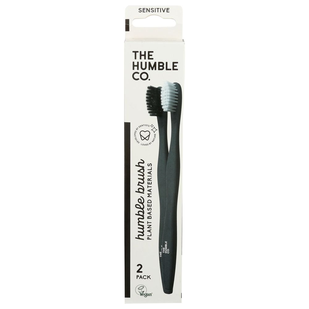 The Humble Co Sensitive White and Black Plant Based Toothbrush, 2 count -- 6 per case