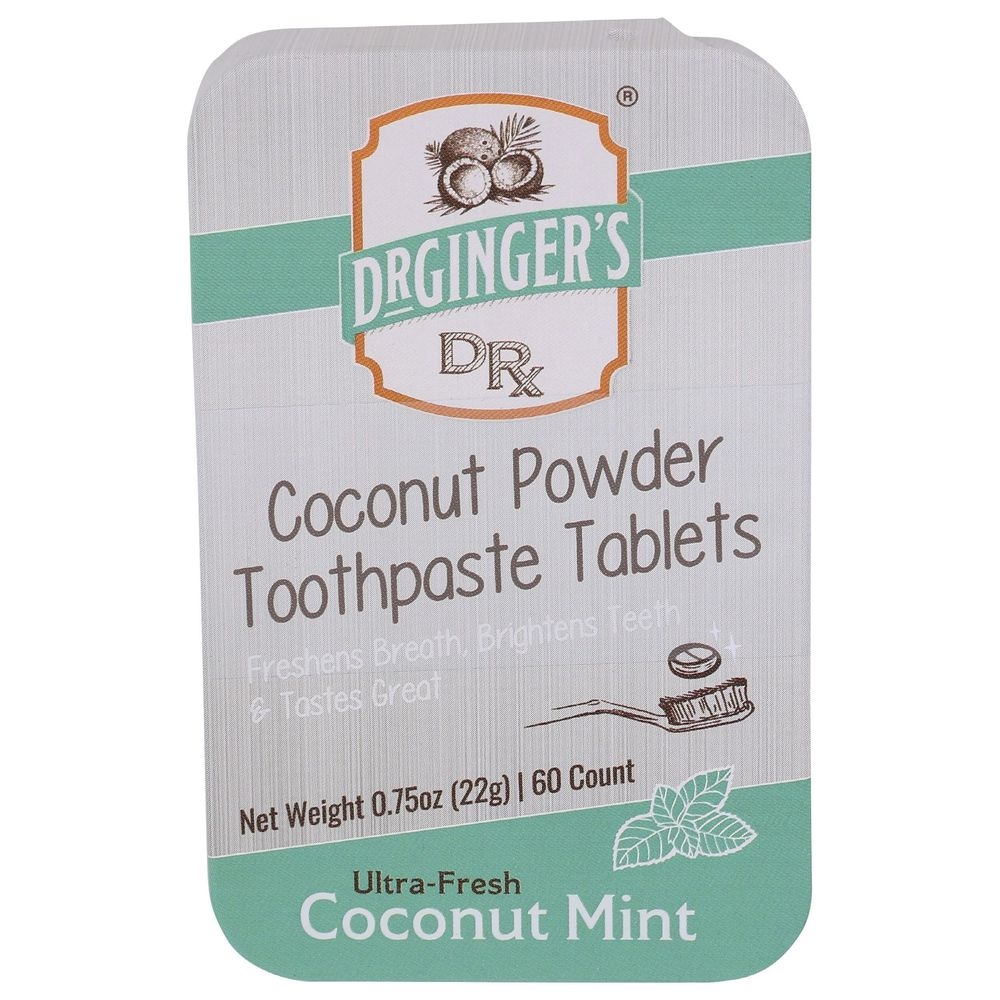 Dr Gingers Coconut Mint Toothpaste Tablet, 0.75 Ounce -- 6 per case