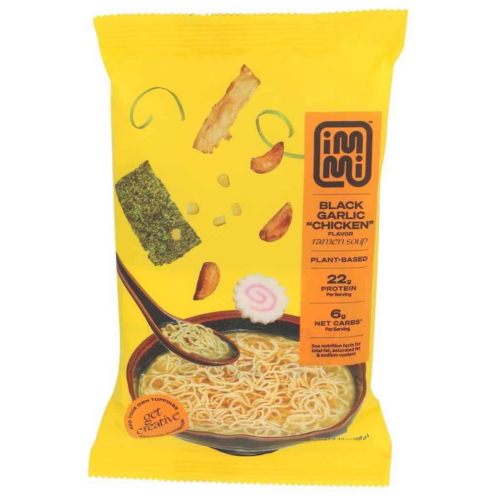 Immi Black Garlic Chicken Flavor Ramen Soup, 2.43 Ounce -- 6 per case