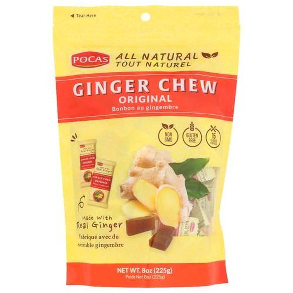 Pocas Original Ginger Chews, 8 Ounce -- 12 per case