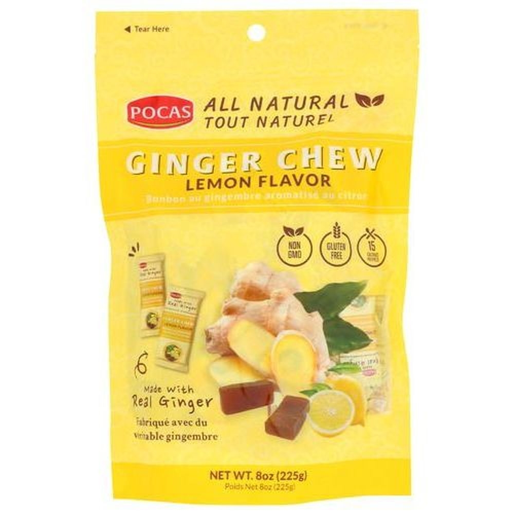 Pocas Lemon Ginger Chews, 8 Ounce -- 12 per case