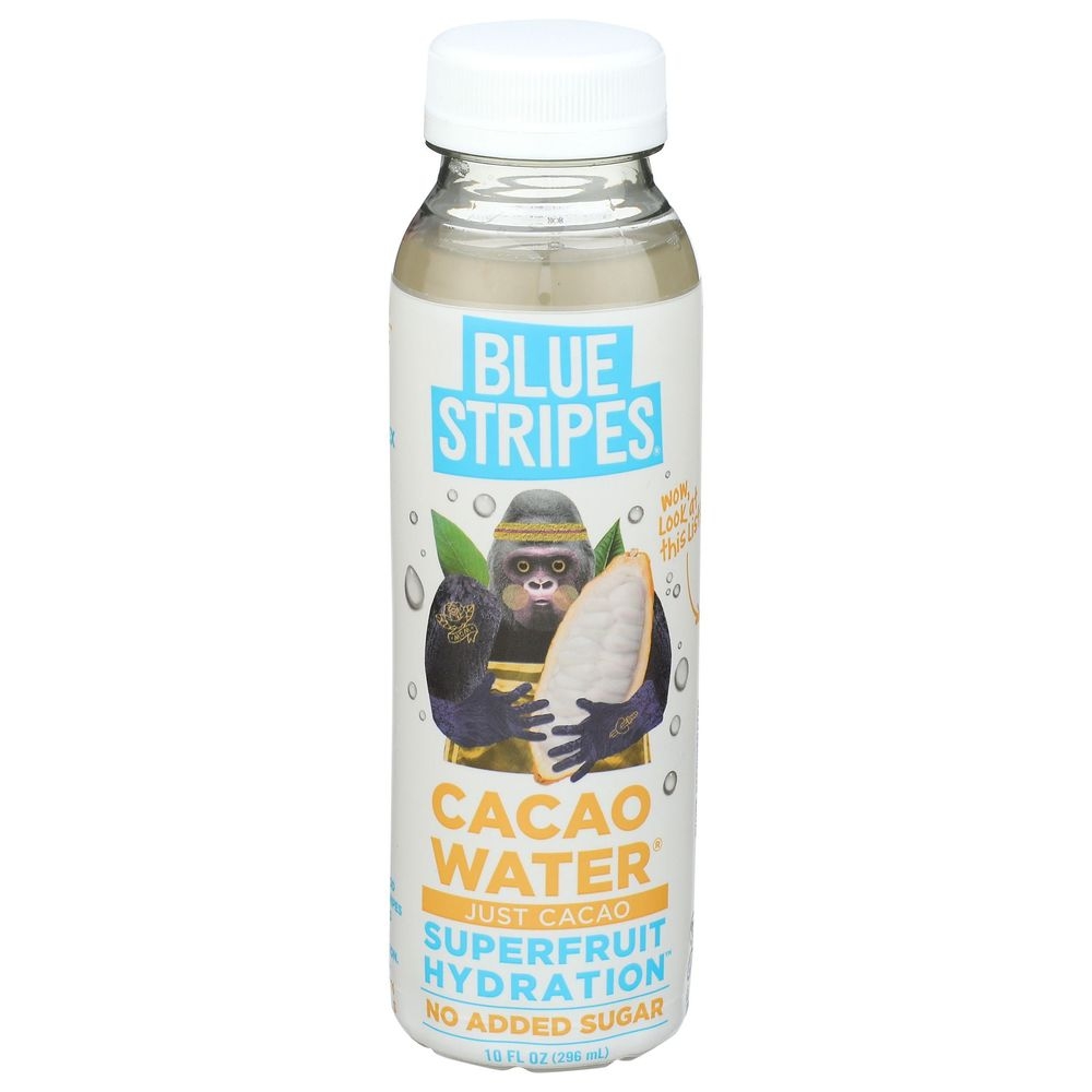 Blue Stripes Just Cacao Water, 10 Fluid Ounce -- 6 per case