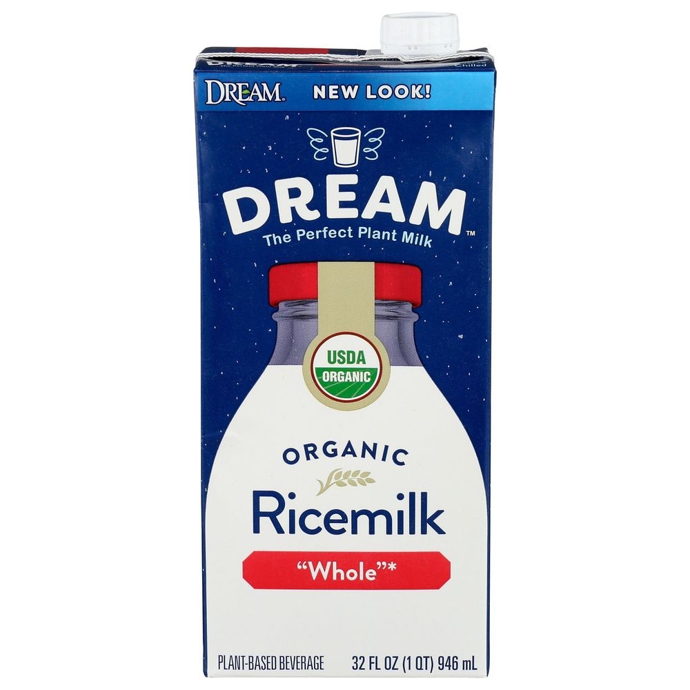 Dream Organic Whole Rice Milk, 32 Fluid Ounce -- 6 per case