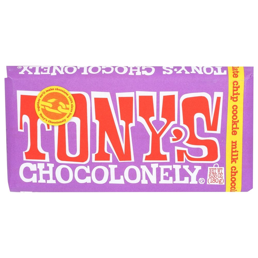 Tonys Chocolonely Milk Chocolate with Chocolate Chip Cookie, 6.35 Ounce -- 15 per case