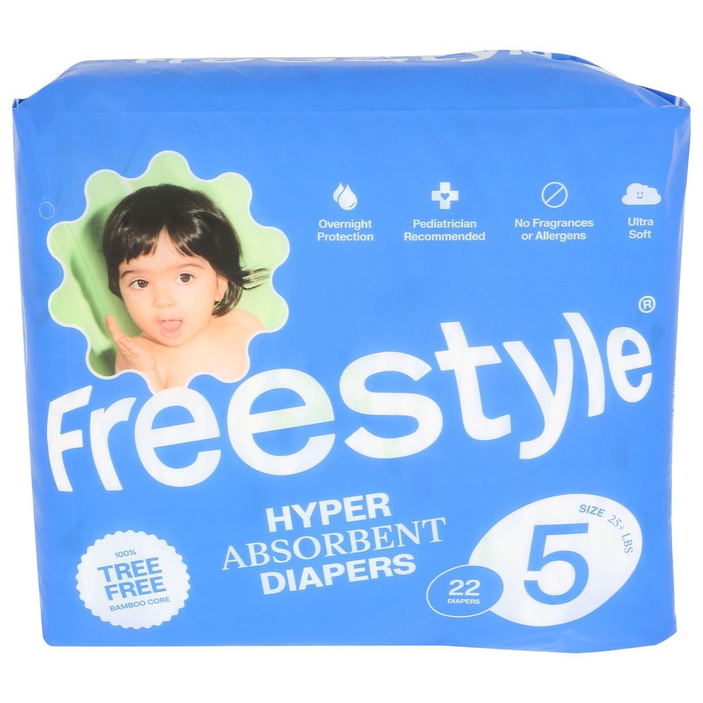 Freestyle Size 5 Hyper Absorbent Baby Diaper, 22 count -- 6 per case