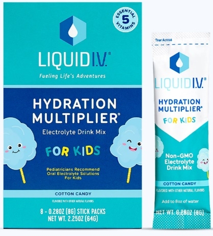 Liquid I.V. Hydration Multiplier Cotton Candy Kids Electrolyte Drink Mix, 8 count