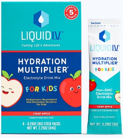 Liquid I.V. Hydration Multiplier Crisp Apple Kids Electrolyte Drink Mix, 8 count